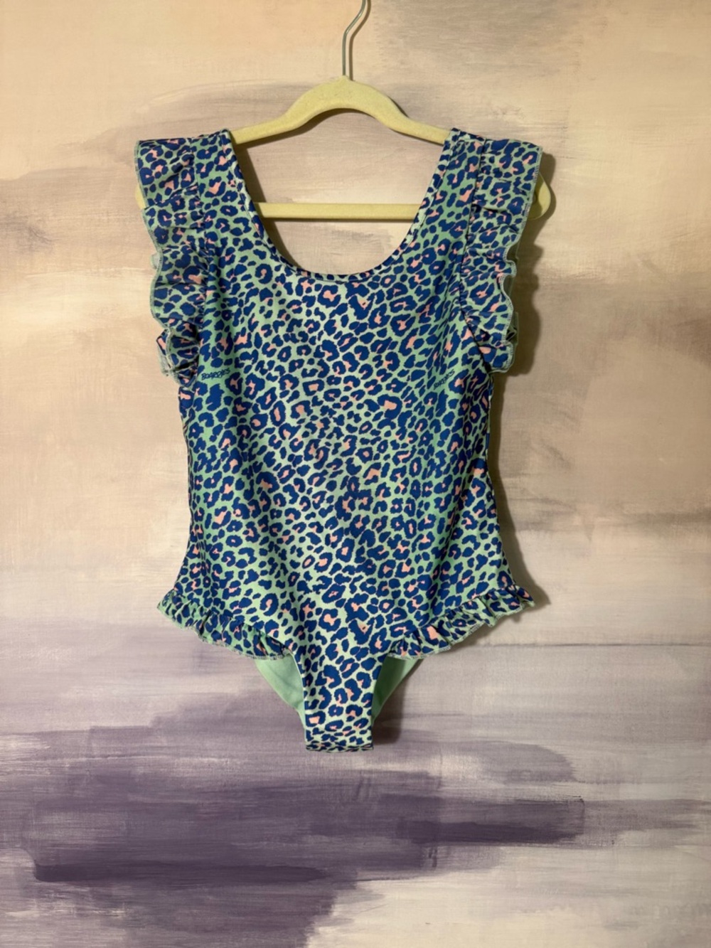 Girls Animal‎ Print Ruffle One-Piece Swimsuit